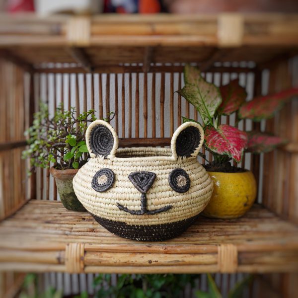 a customized sabai basket on a shelf