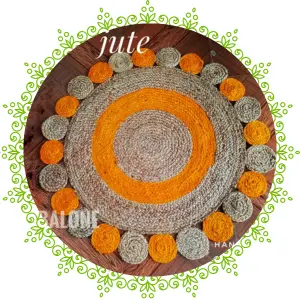 a hand woven customized jute mat