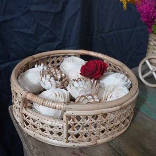 hand-woven round cane baskets for auspicious occasions