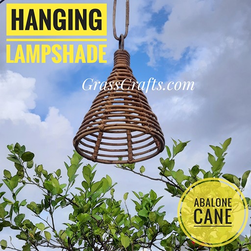 hanging lamp shade made of cane