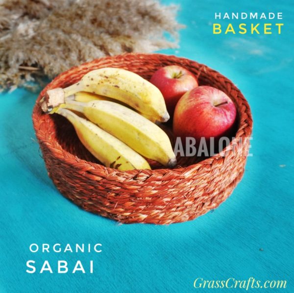 organic sabai fruit basket of banana and apple