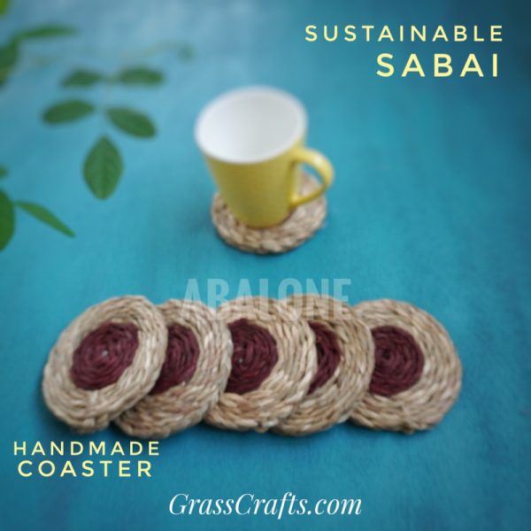 set of eco-friendly sabai coasters for gifts