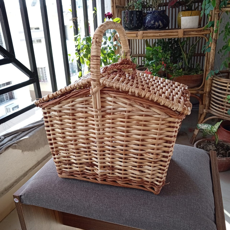 A wicker Basket or Picnic basket or gift basket