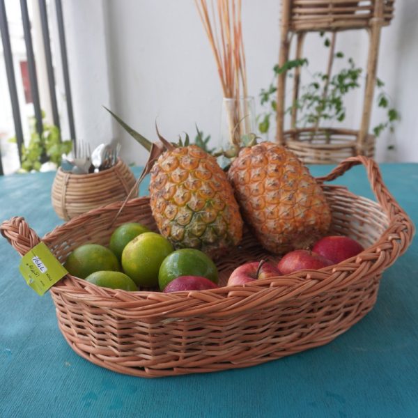 a wicker fruit basket