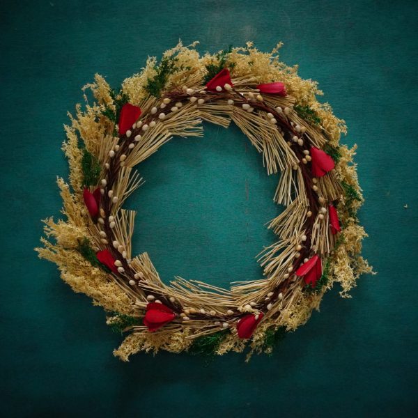 handmade wreath, natural dry flowers, DIY wreath