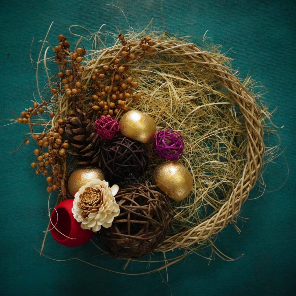 Handmade wreath, natural dry flowers, DIY wreath